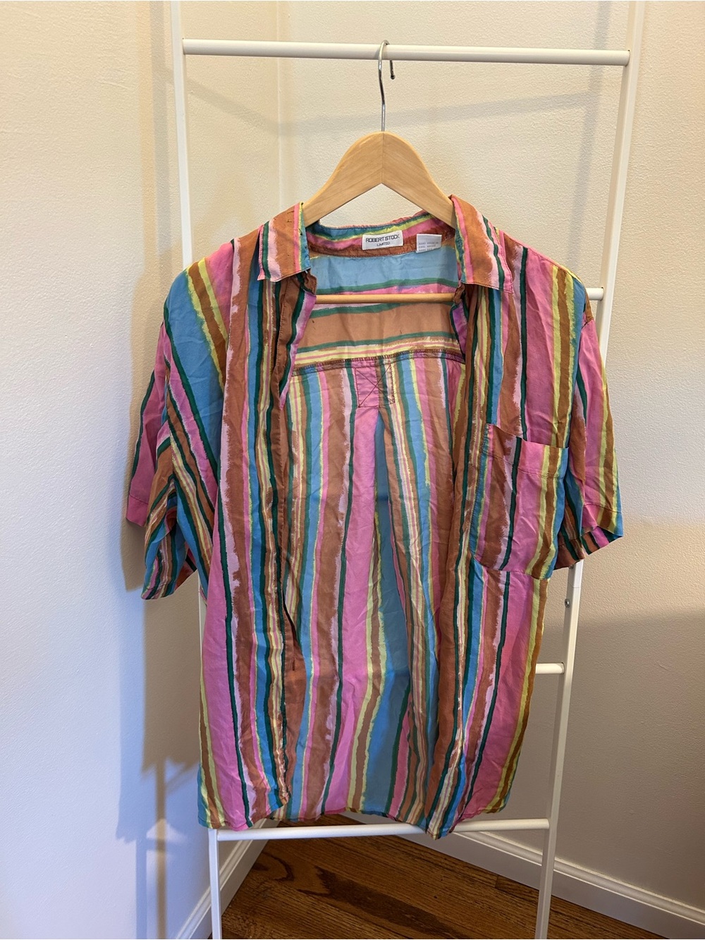 Robert Graham Multicolor Striped Short-Sleeve Shirt - Pink/Blue